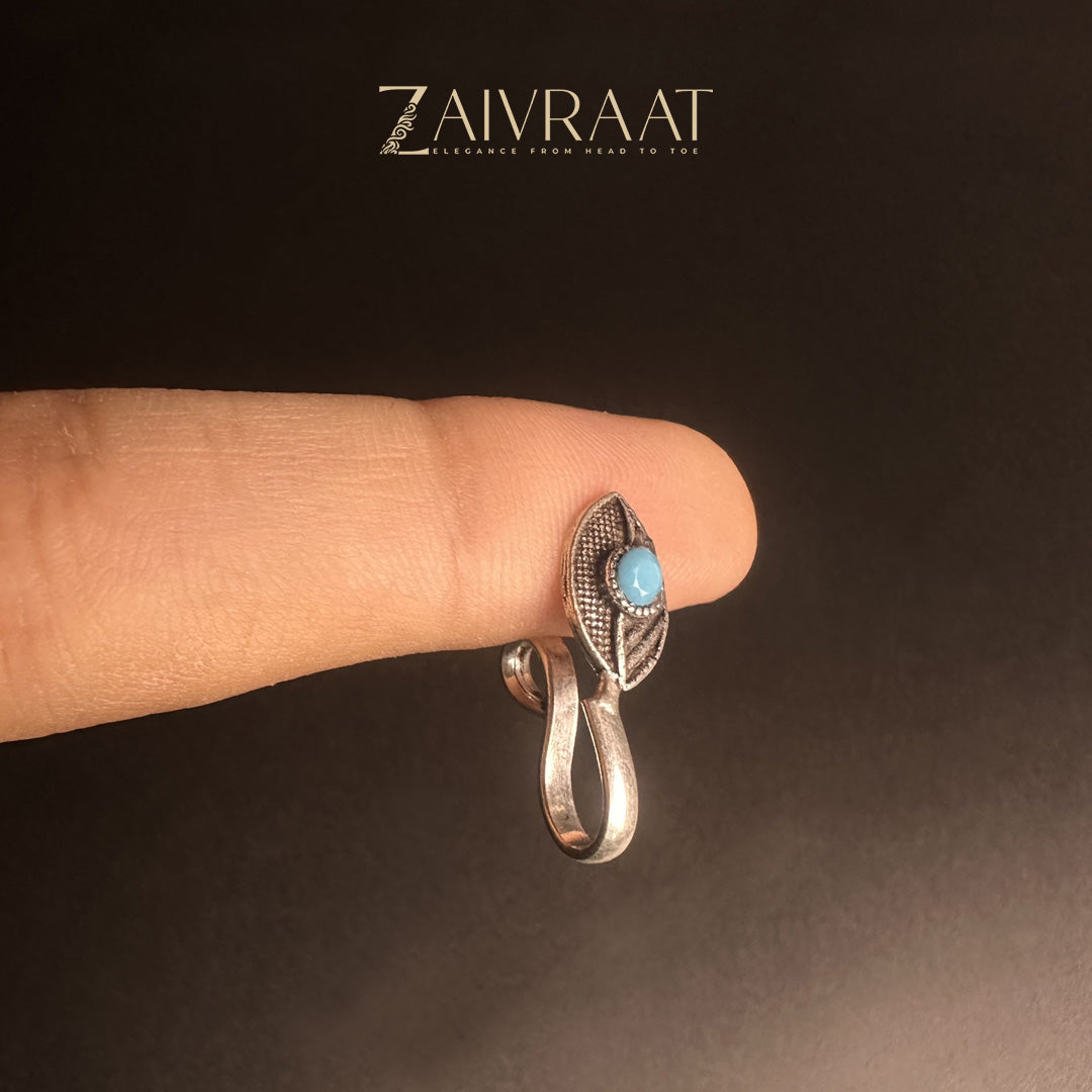 Zarq - Antique Nose Ring (Aqua)