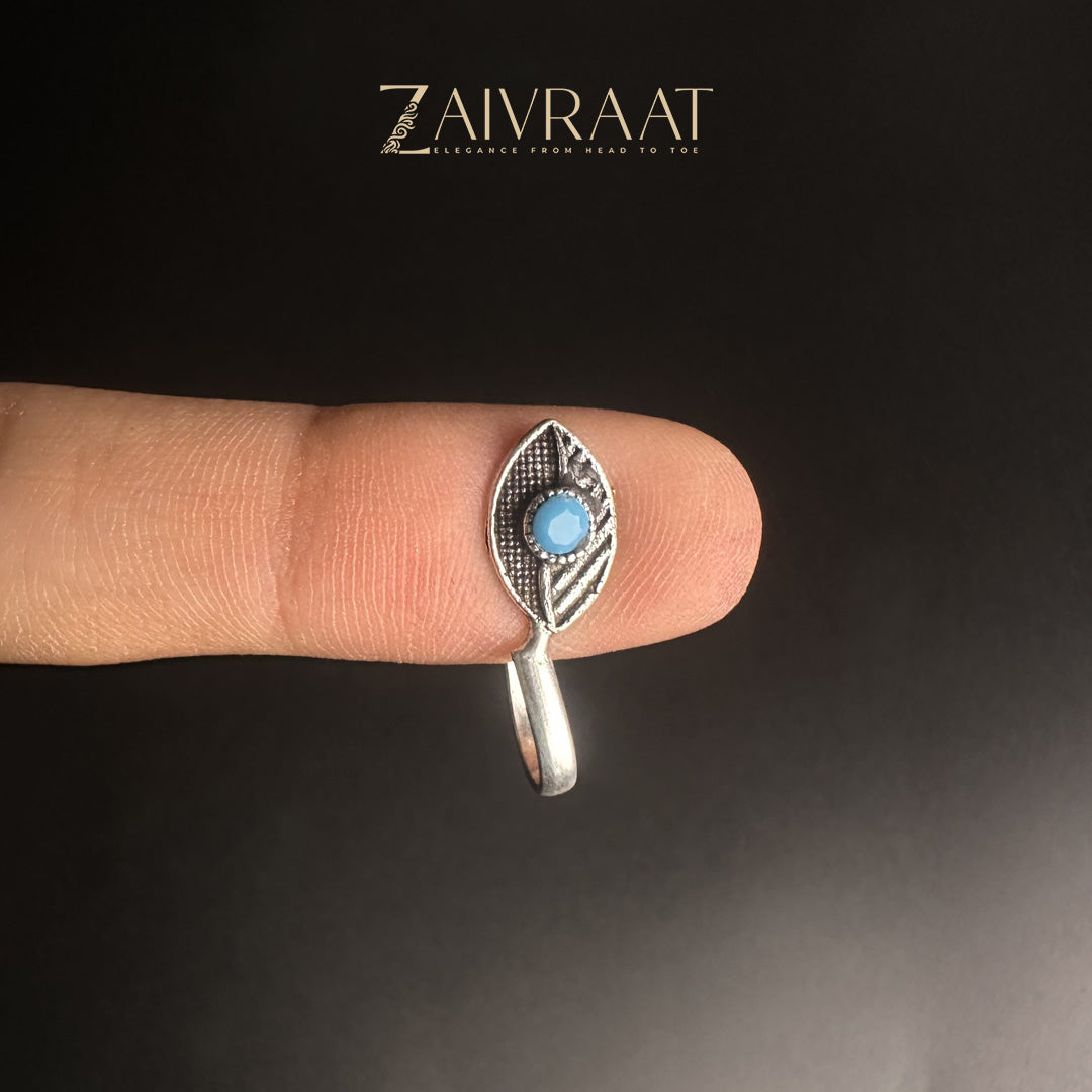 Zarq - Antique Nose Ring (Aqua)