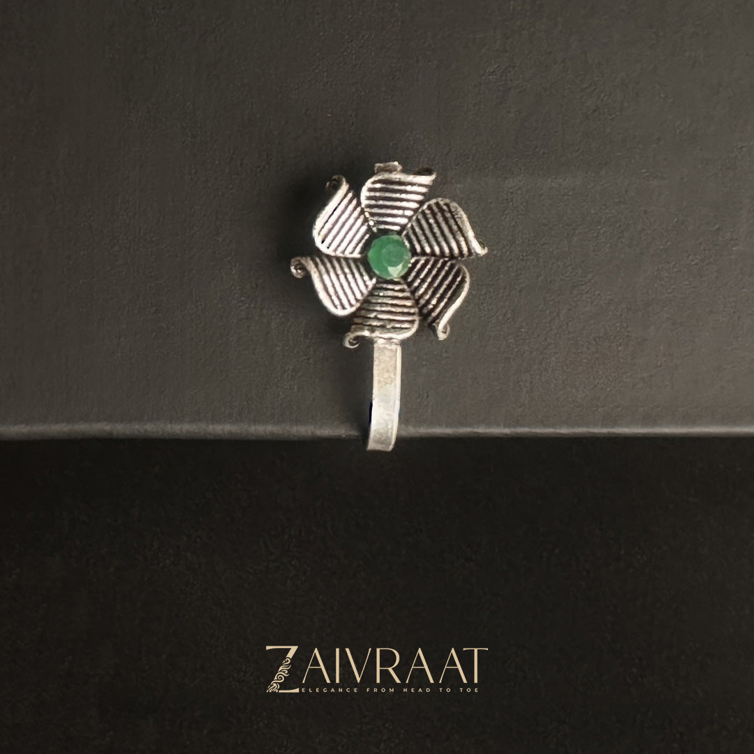 Silver Antique  Nose Pin - 2