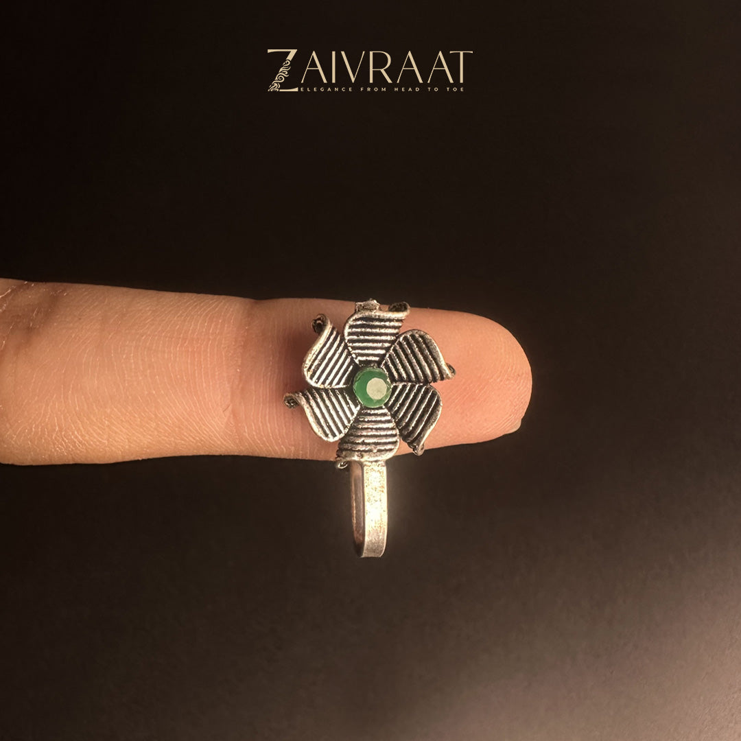 Silver Antique  Nose Pin - 2