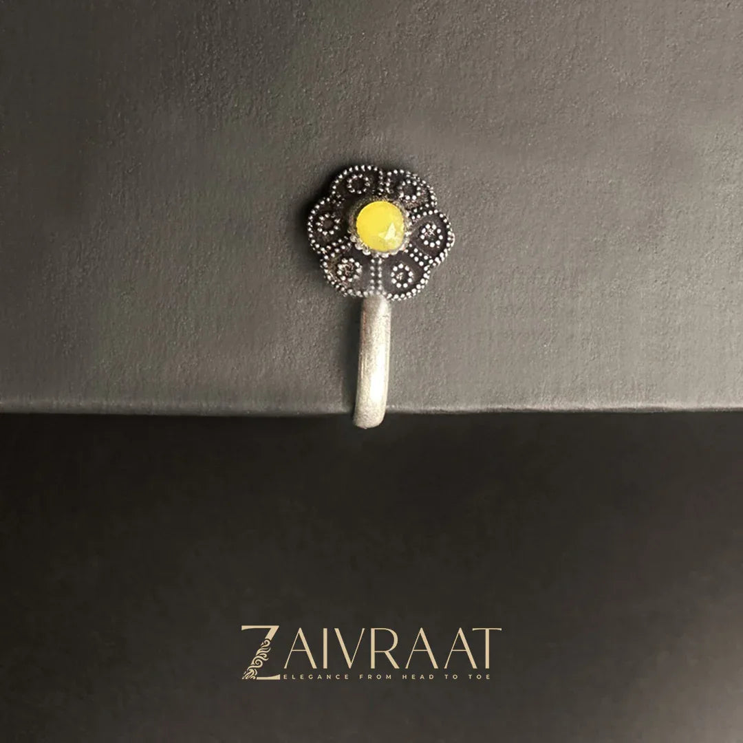 Qulab - Antique Nose Ring (Yellow) - Zaivraat
