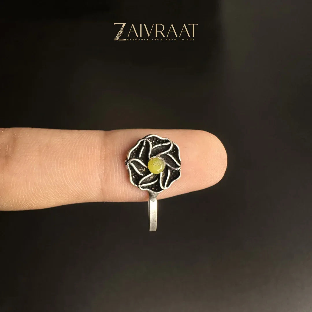 Qulab - Antique Nose Ring (Yellow) - Zaivraat