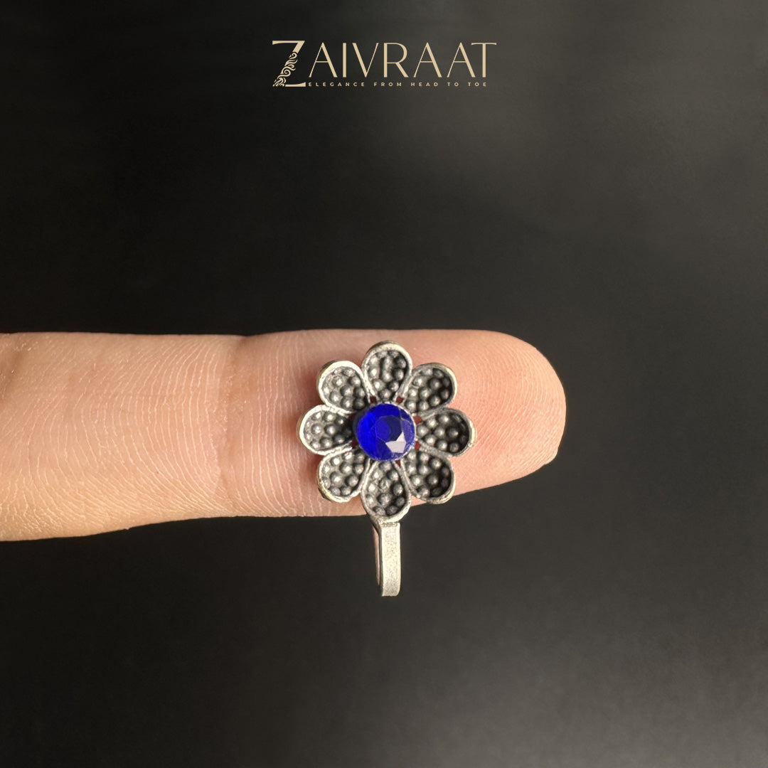 Silver Antique  Nose Pin - 6