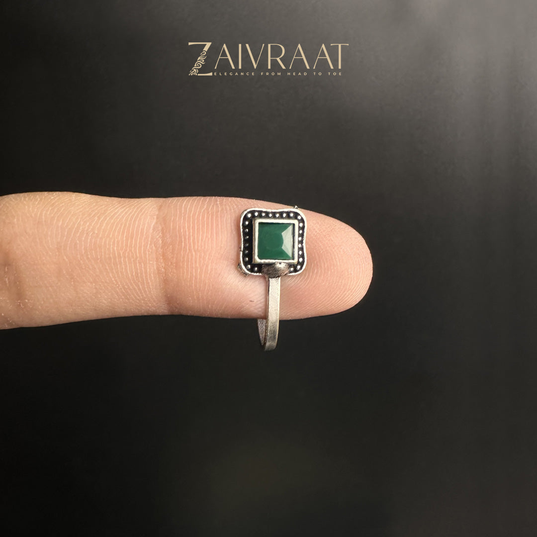 Silver Antique  Nose Pin - 8