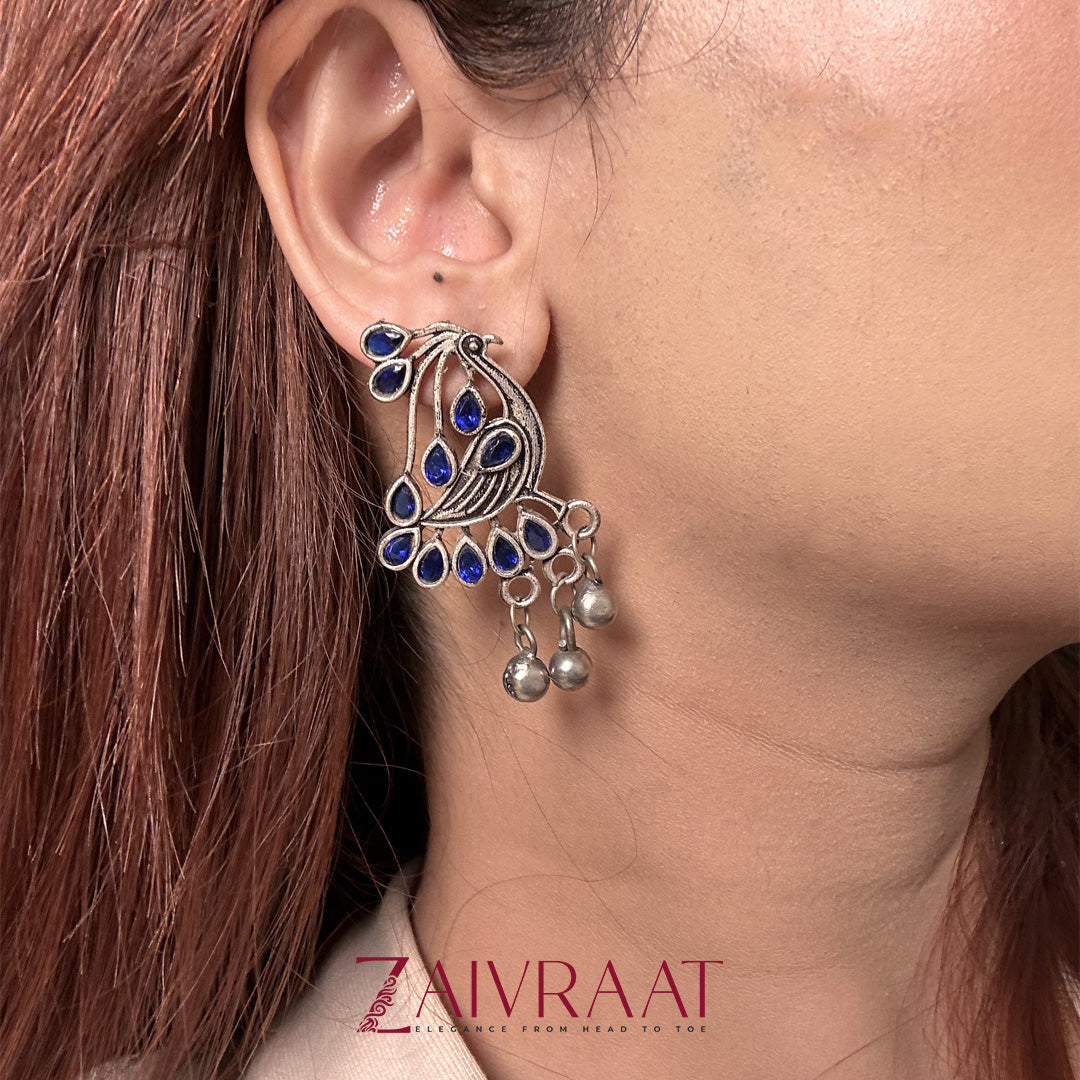 Royal Blue Peacock Jhumkay