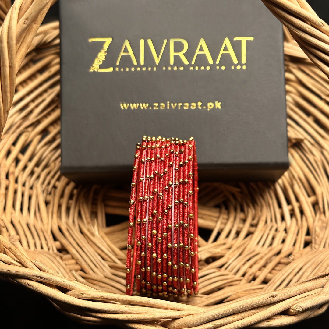 Dotted Resham - (Maroon)