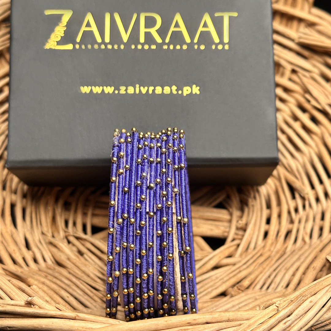 Dotted Resham -  (Purple)