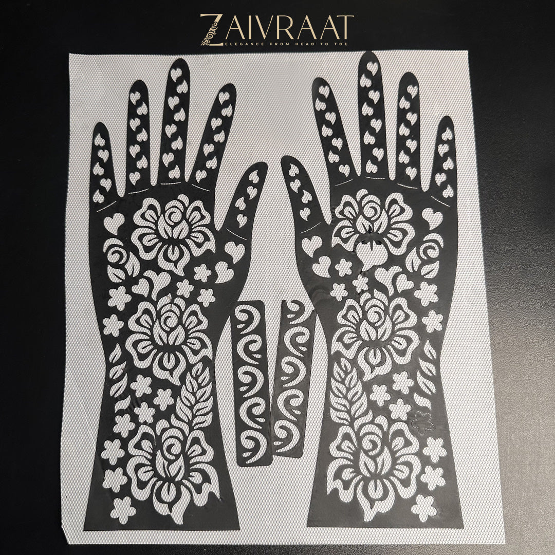Mehndi stencil design 8