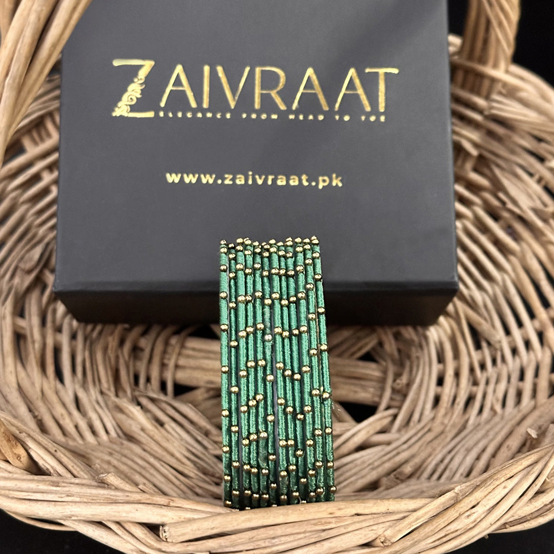 Dotted Resham -  (Green)