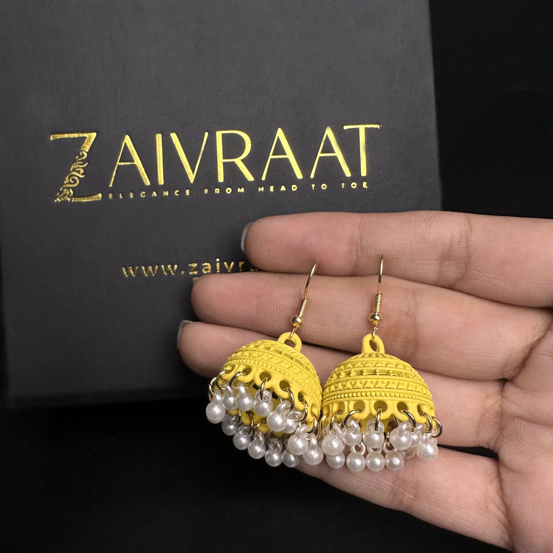 Mehrab - Yellow Pearl Jhumki