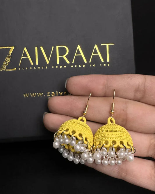 Mehrab - Yellow Pearl Jhumki