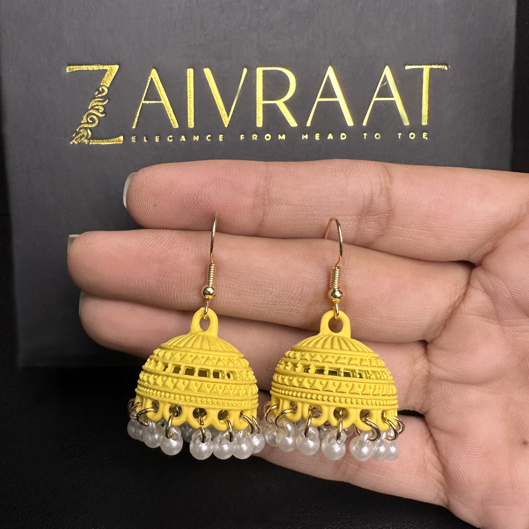 Mehrab - Yellow Pearl Jhumki