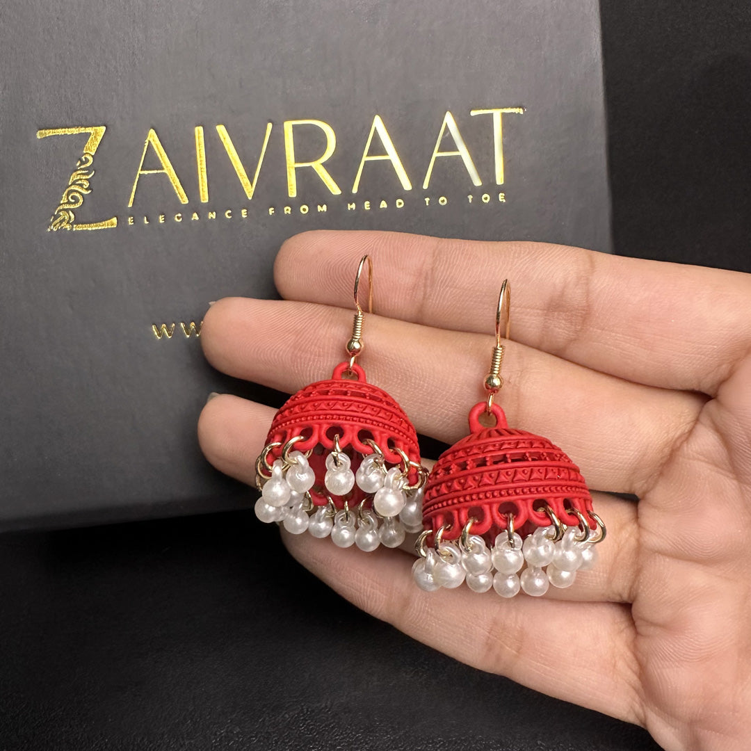 Mehrab - Red Pearl Jhumki