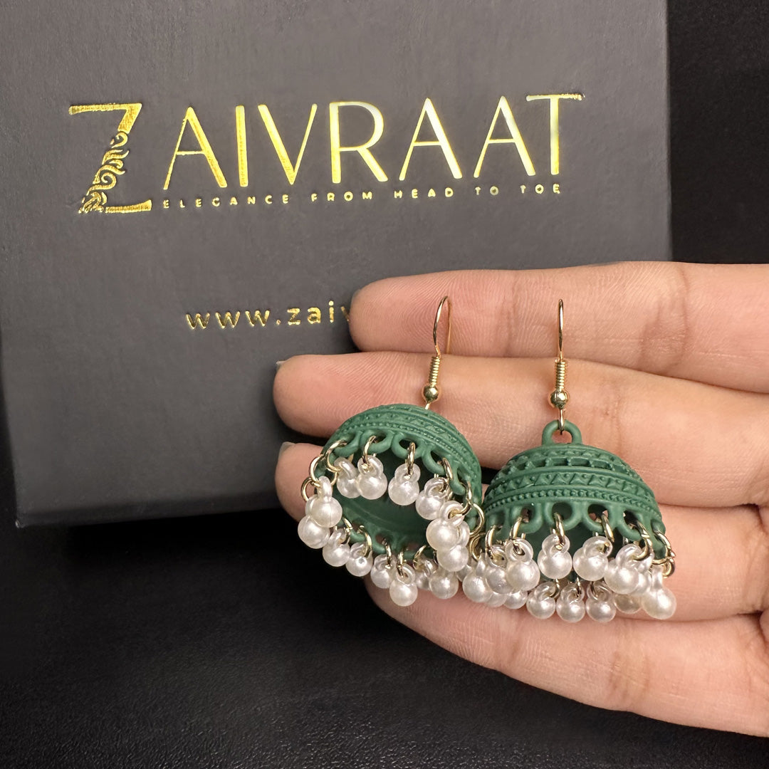 Mehrab - Green Pearl Jhumki