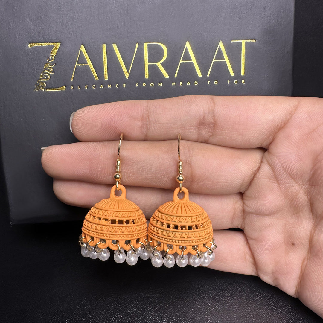 Mehrab - Orange Pearl Jhumki