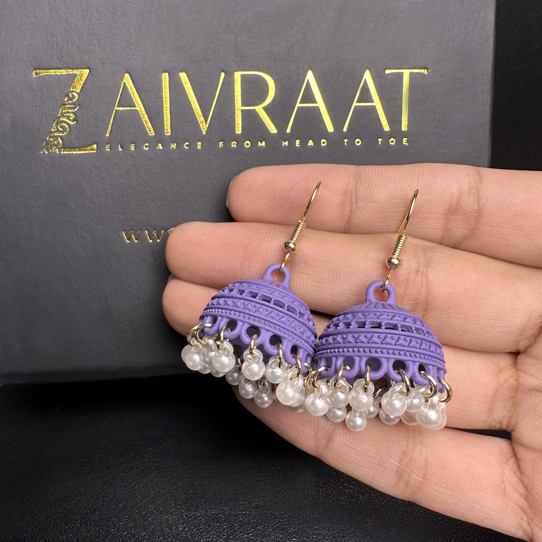 Mehrab - Lilac Pearl Jhumki