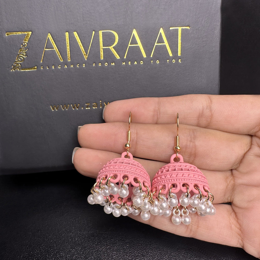 Mehrab - Baby Pink Pearl Jhumki