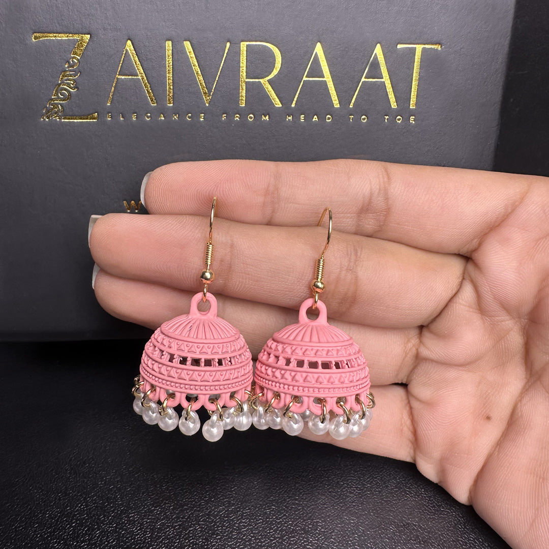 Mehrab - Baby Pink Pearl Jhumki