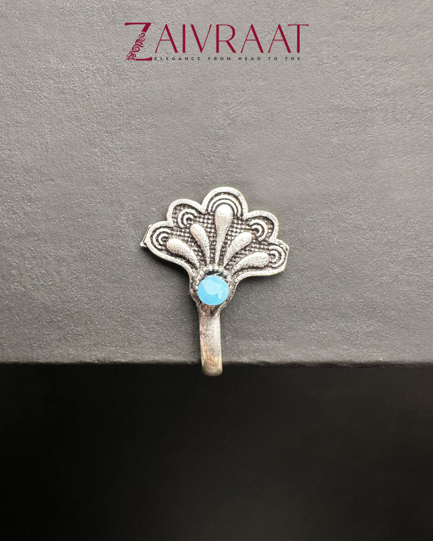 Pankh - Antique Nose ring (Aqua)