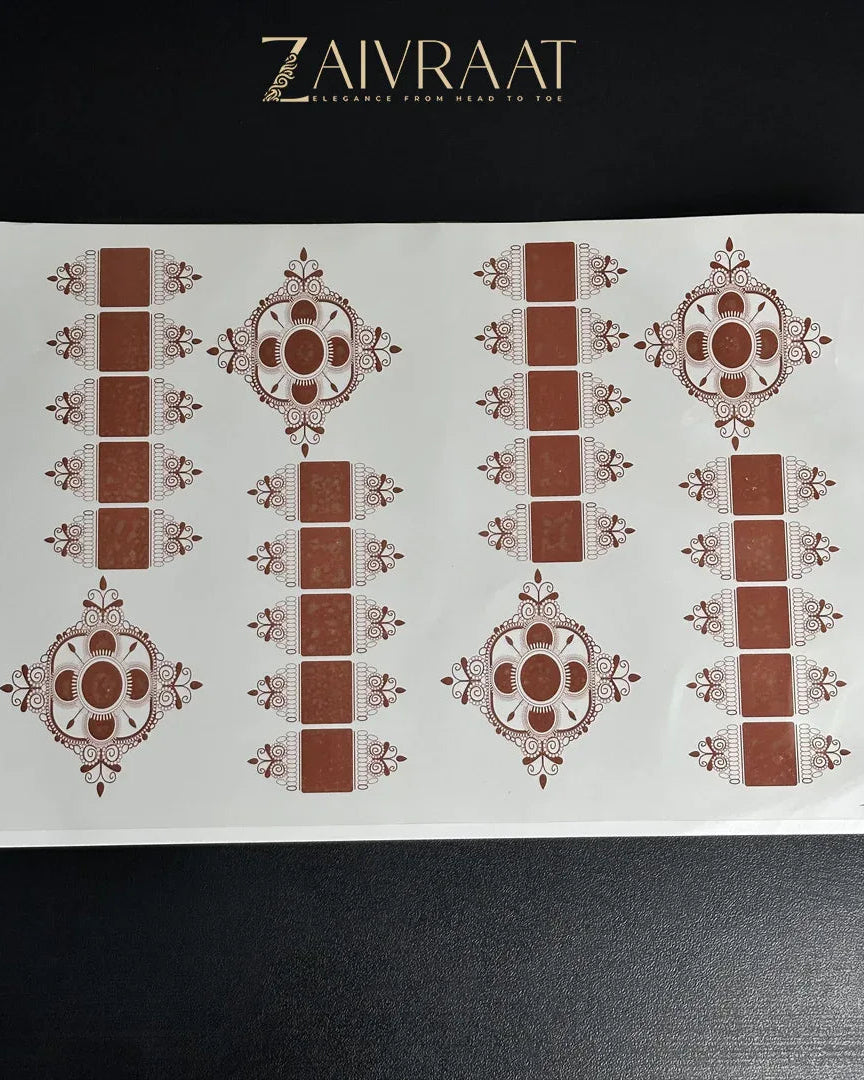 Mehndi Stickers, Temporary Henna Tattoos (5) - Zaivraat