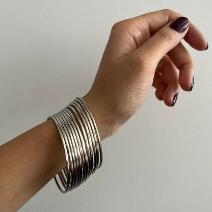 Sharjeena Inspired Silver Steel Bangles - Zaivraat