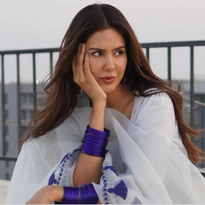 Sonam Bajwa inspired Blue Glass Bangles - Zaivraat