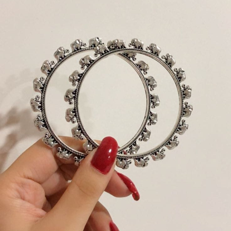 Rajasthani Elephant Oxidised Kangan