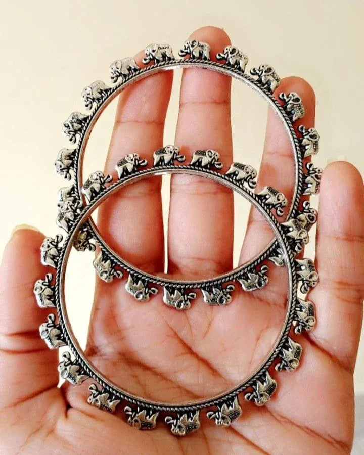 Rajasthani Elephant Oxidised Kangan - Zaivraat