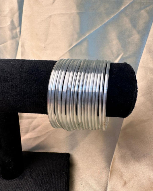 White Glass Bangles