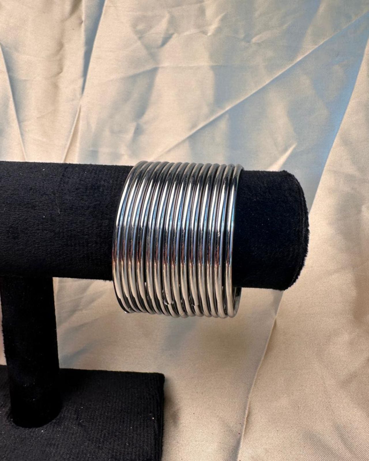 Silver Glass Bangles