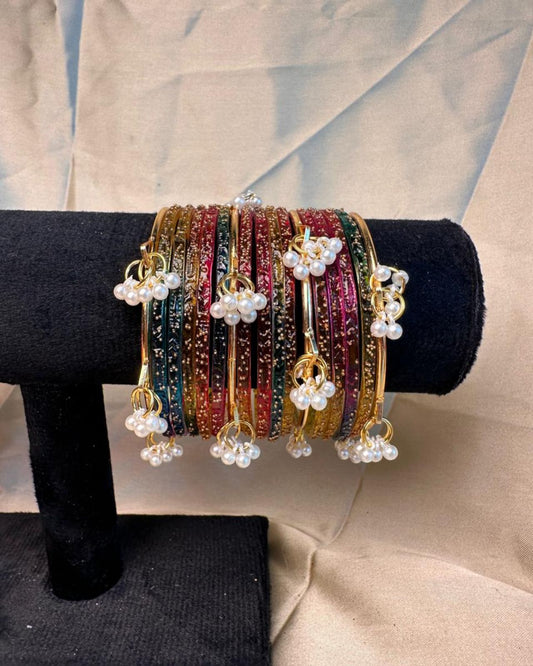 Kashmiri bangles White Pearls