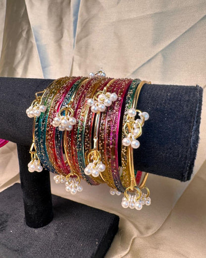 Kashmiri bangles White Pearls