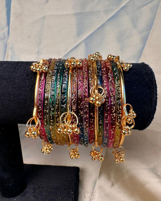 Kashmiri Bangles (Multi - Golden)