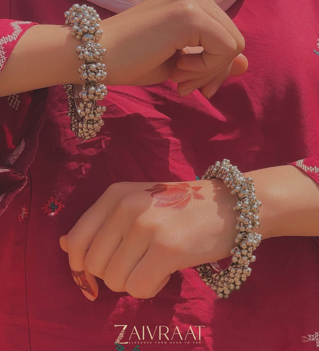 Silver Gajra  kara Bangle