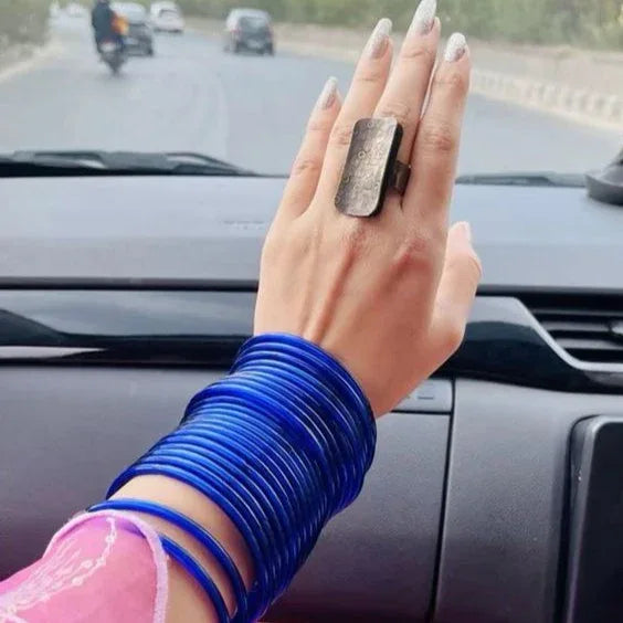Sonam Bajwa inspired Blue Glass Bangles - Zaivraat
