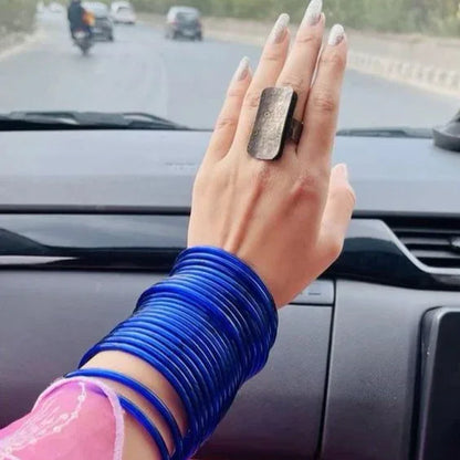 Sonam Bajwa inspired Blue Glass Bangles - Zaivraat