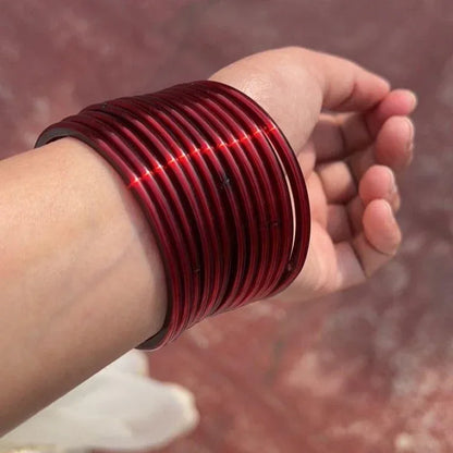 Sajal Ali Inspired Maroon Glass Bangles - Zaivraat