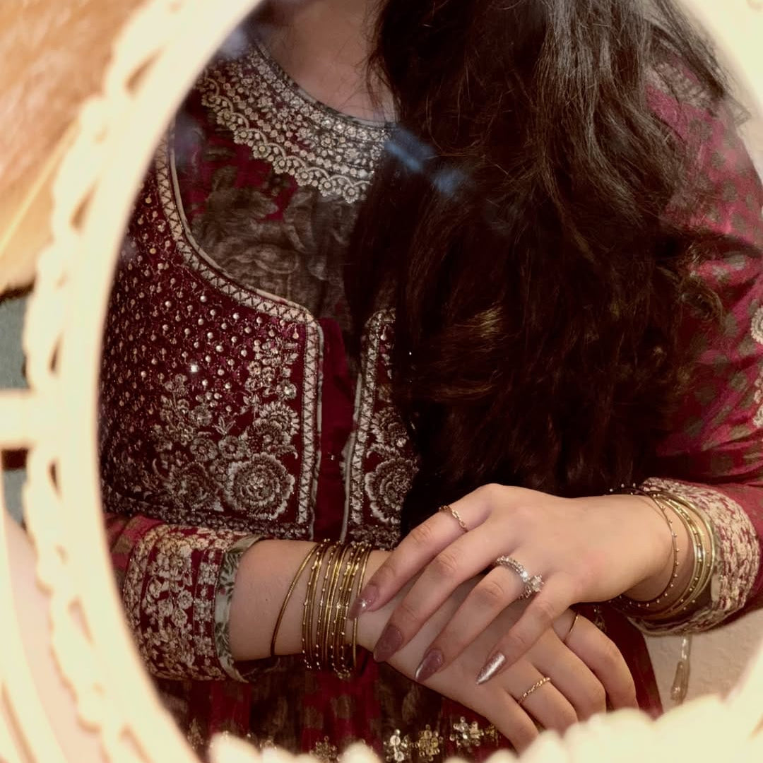 Golden Steel  Dotted Bangles