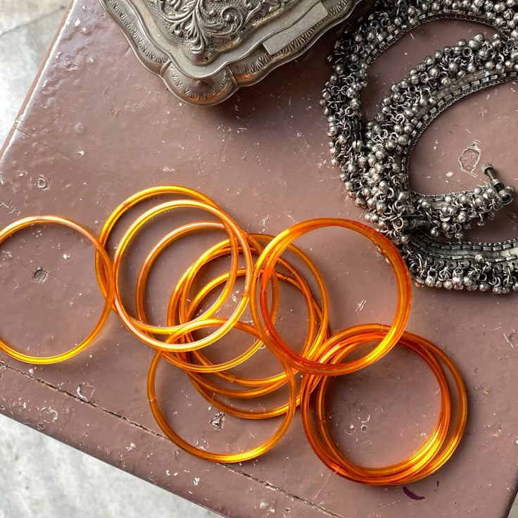 Orange Glass Bangles