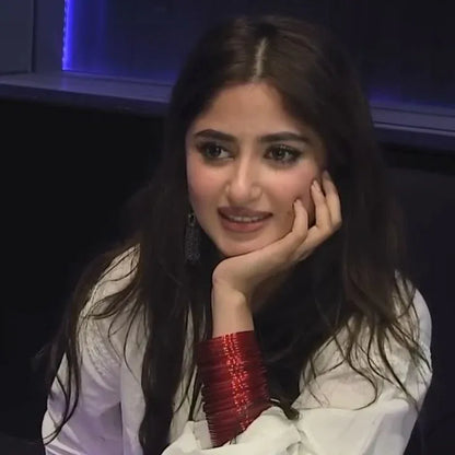 Sajal Ali Inspired Maroon Glass Bangles - Zaivraat