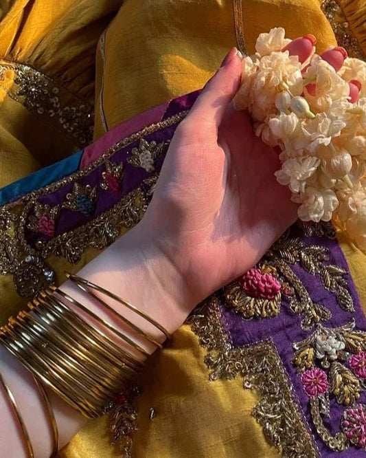 Durefishan Inspired Golden Steel Bangles - Zaivraat